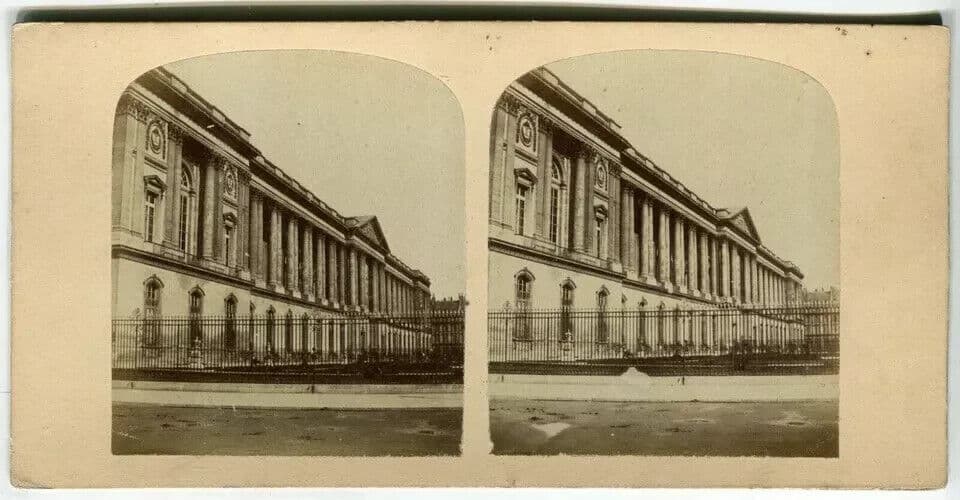 Vintage Stereoview Carrousel Louvre, Paris - Lecocq-Frêné - Albumen c. 1860 image 3