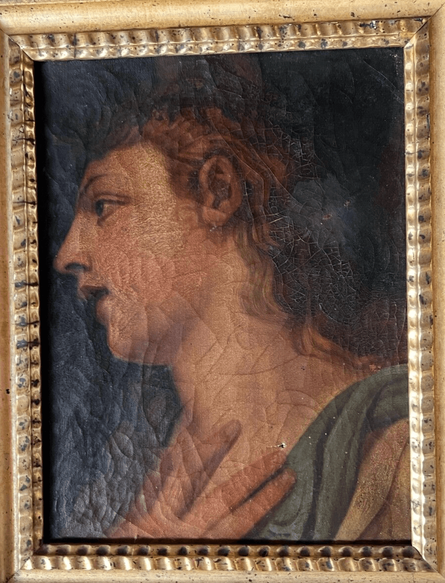Antique Painting Original Woman, Portrait, Neoclassical Art, Allegory 18th image 3