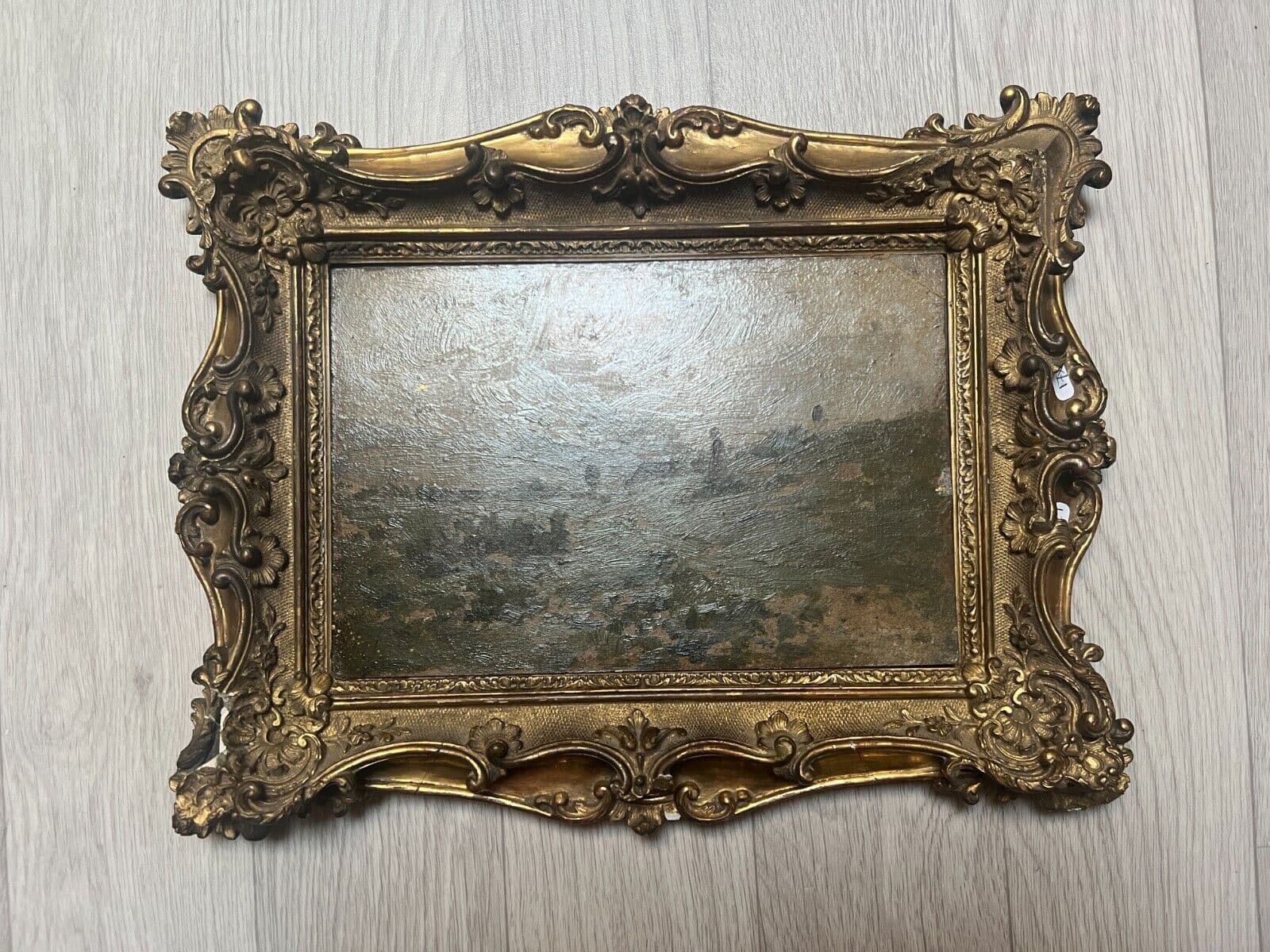 Antique Painting Original Maritime, Sea, Landscape, People, Boats signed image 7