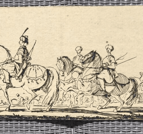 Antique Etching Original Horses, Landscape Philibert Benoît DELARUE (1718-1780) image 5