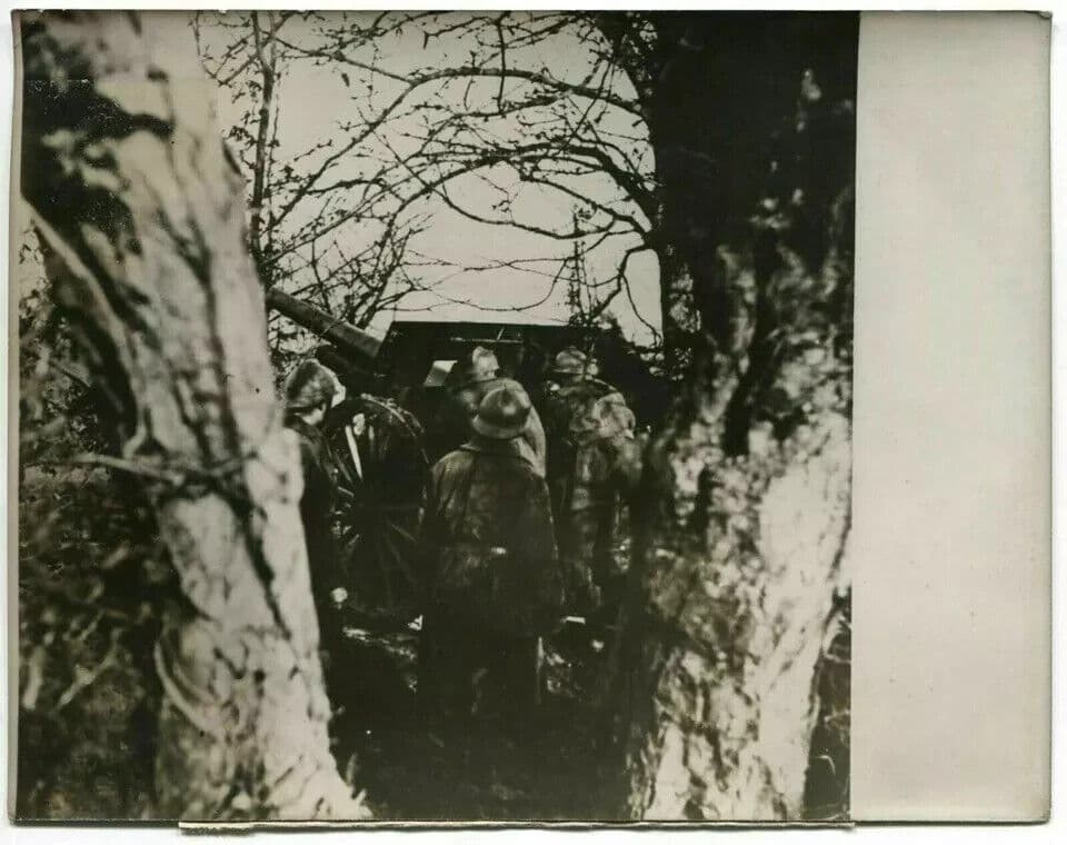 Vintage Photograph France Presse - Piece de I05 sur Batterie au front WWII 1939 image 2