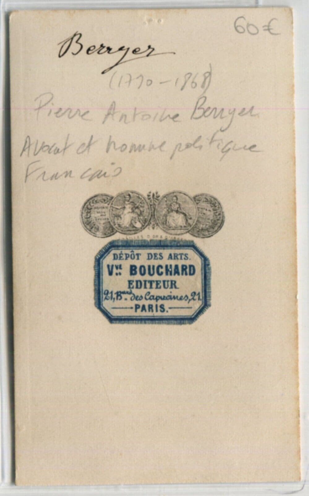 CDV Vintage Original Photographs Franck Pierre-Antoine Berryer image 7