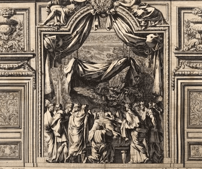 Antique Jean Le Pautre (1618–1682) Religious Scene People Architecture Etching image 5