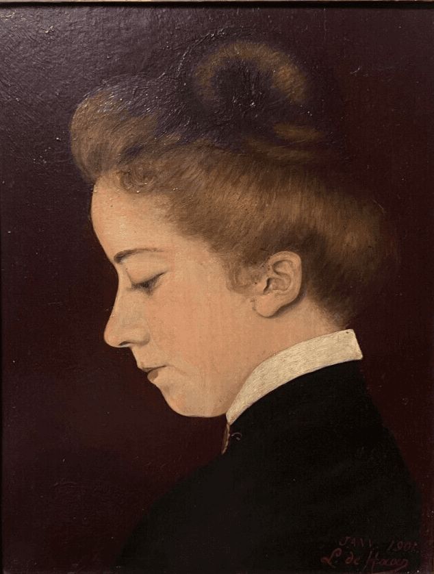 Antique Original Painting Woman, Portrait, People signed image 1