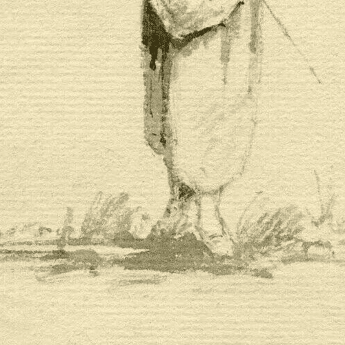 Antique Ink Original Drawing 19th century Farmer, Woman, Costume, Hat image 4