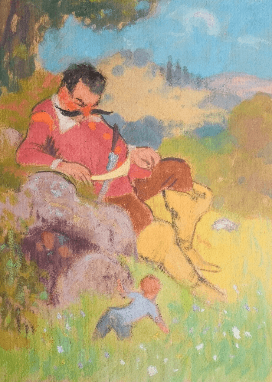 Pierre THEVENET (1870-1937) Hop-o'-My-Thumb Drawing image 1