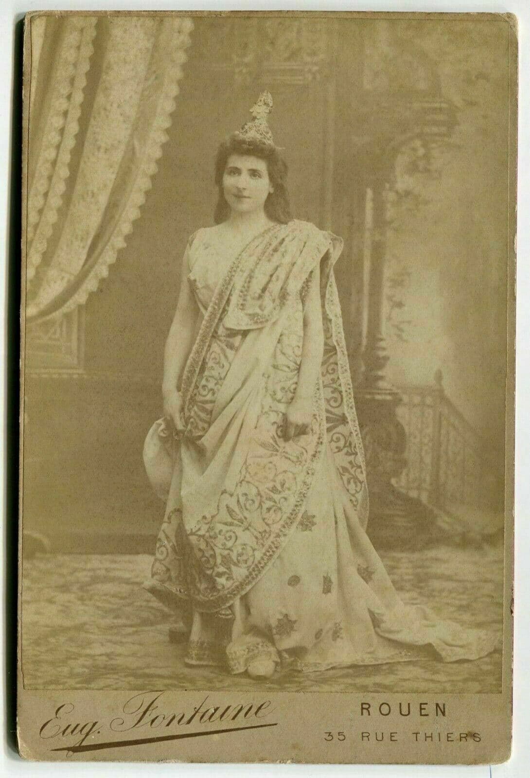 Cabinet Card Photographs Eug.Fontaine - Actrice Opera Portrait c. 1870 image 1