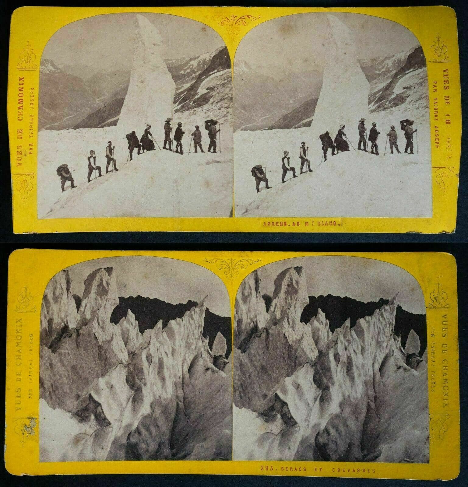 J.TAIRRAZ Set 13 Views of Chamonix 1865 Stereoview image 7