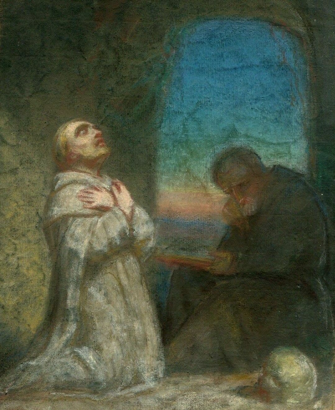 Drawing Priest, Man in Prayer, Religious image 1