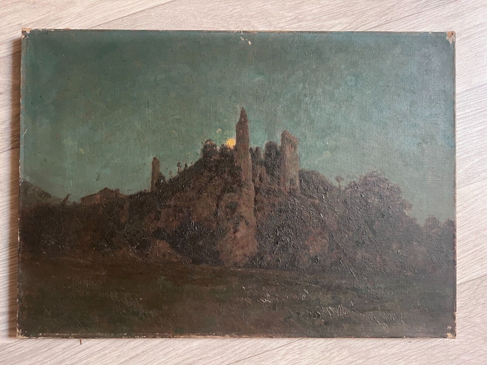 Antique Painting Original Landscape, Mountain Albert ALBERTIN (1847-1907) image 2