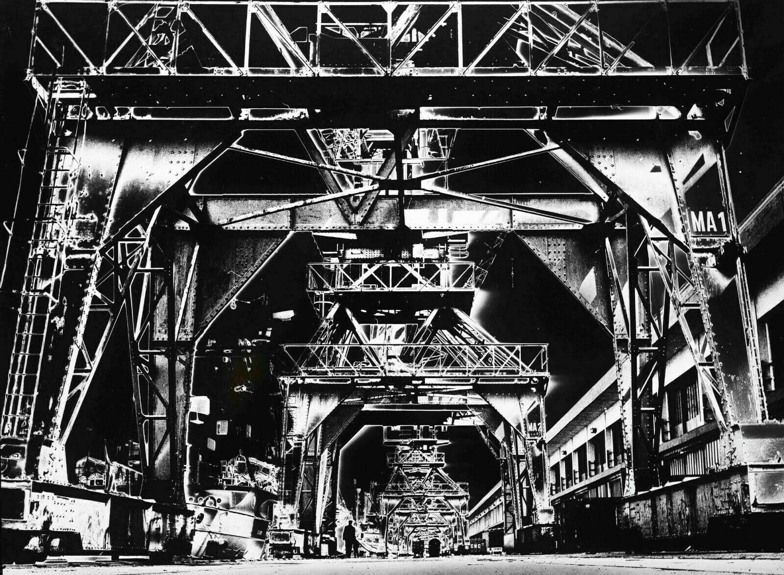 Vintage Photographs ANDRE BRUERE (XXe) Marseille Solarization, Industriel c.1970 image 1