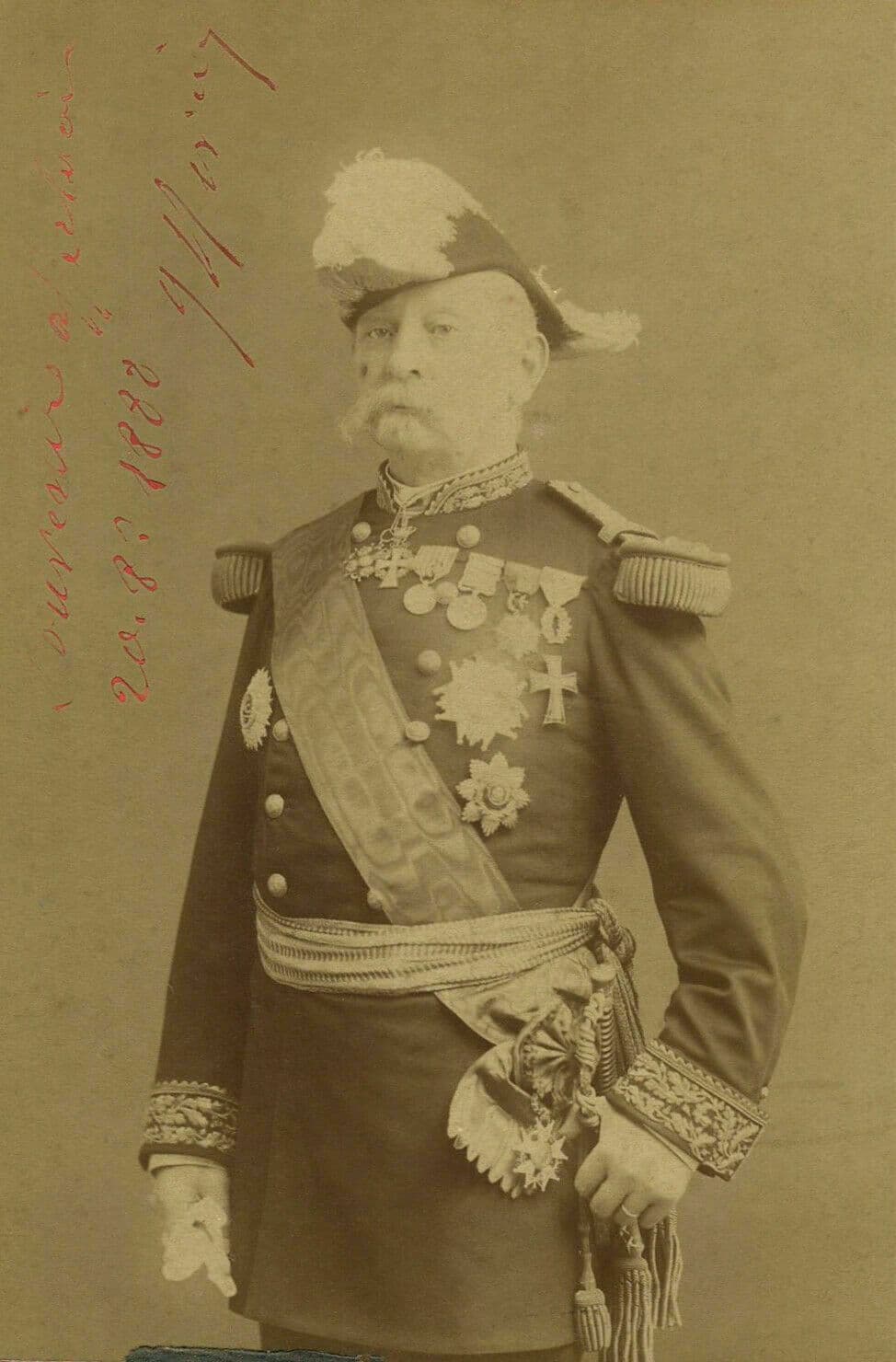 Photography Cabinet Card G.DURAND - Military, Dedication c 1888 image 1