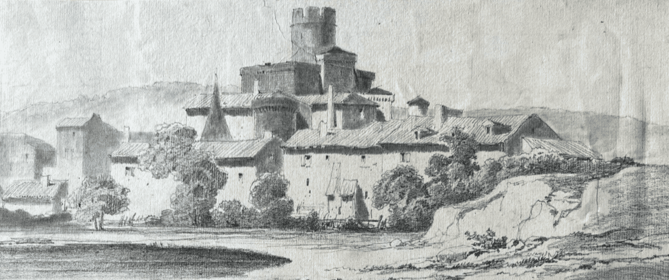 Antique Old Drawing 19th century Original Francisque GABILLOT (1818-1876)