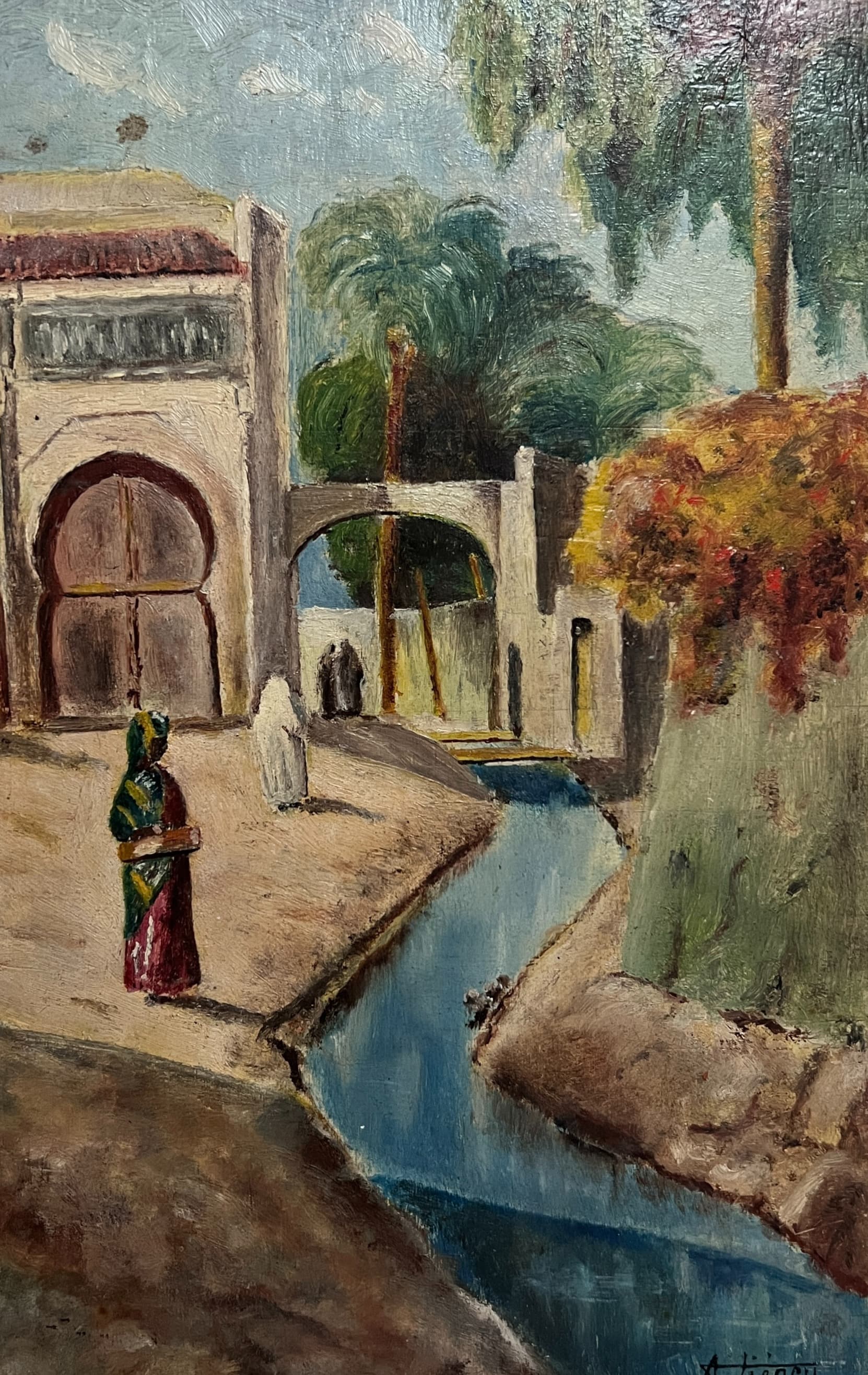 Painting Oriental Cityview with People image 1
