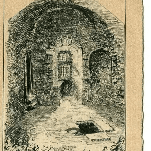 Vintage Ink Drawing signed Chatillon Azergues, les Oubliettes by GIRRANE image 3