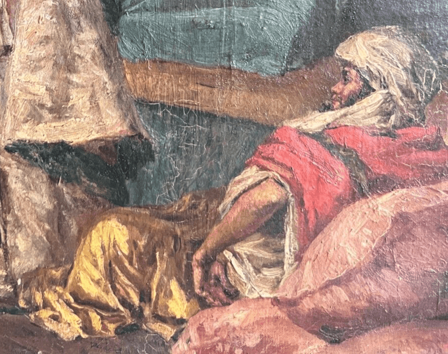 Antique Painting by José DE CALA Y MOYA (1850-1891) Oriental Scene image 3