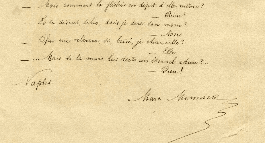 Antique Document Manuscript Letter Poem Original Marc Monnier (1829-1885) Writer image 3