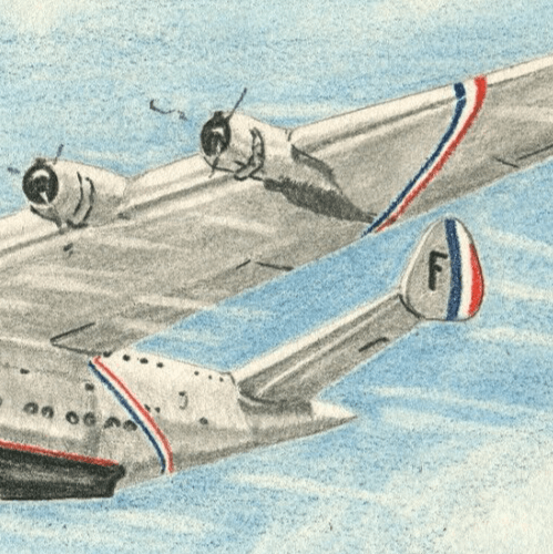Original Antique Pencil Drawing Cartoons Plane Military Artwork image 3