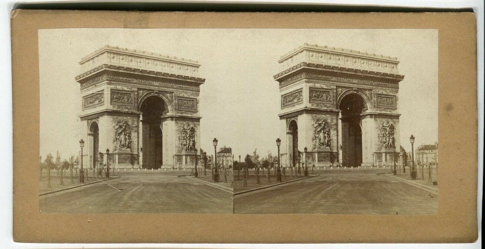 Vintage Stereoview - Arc de Triomphe Paris - Albumen c. 1870 image 1