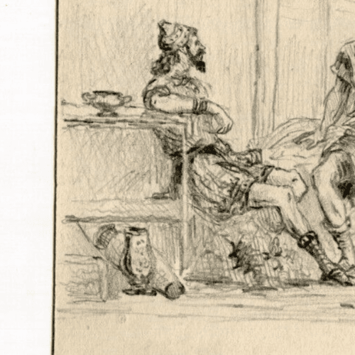 Antique Drawing Pencil Original People, Men, Military, Sketches image 4