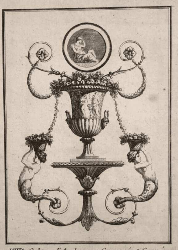 Antique Original Etching François BOUCHER (1703-1770) x3 Arabesques, Fountains image 1