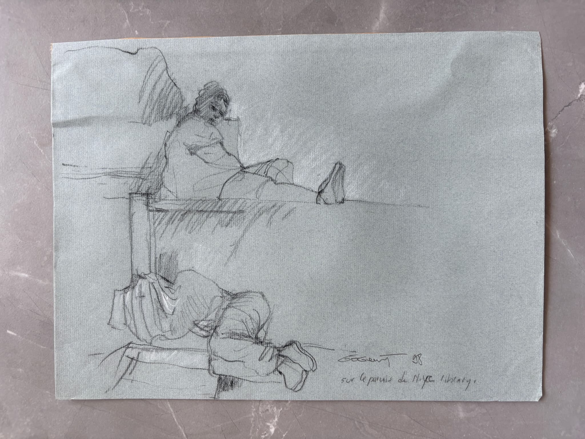 Contemporary Drawing Original New-York, People, Men signed 98 image 6