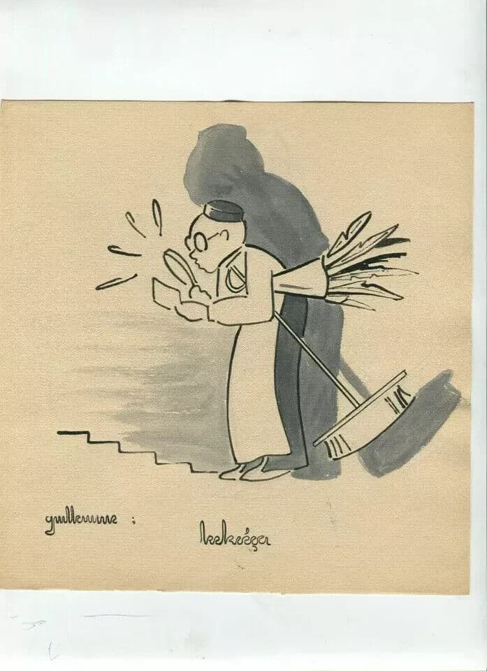 Vintage Ink Original Drawing Man Portrait, Household Gender Scene image 7