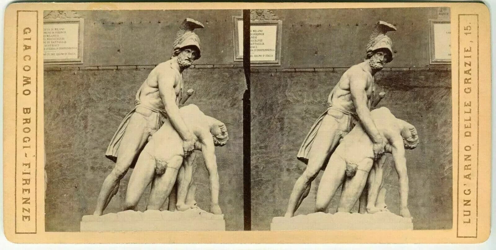 Vintage Stereoview Photograph Giacomo BROGI Florence Ajace, Scultura Greca 1870 image 6