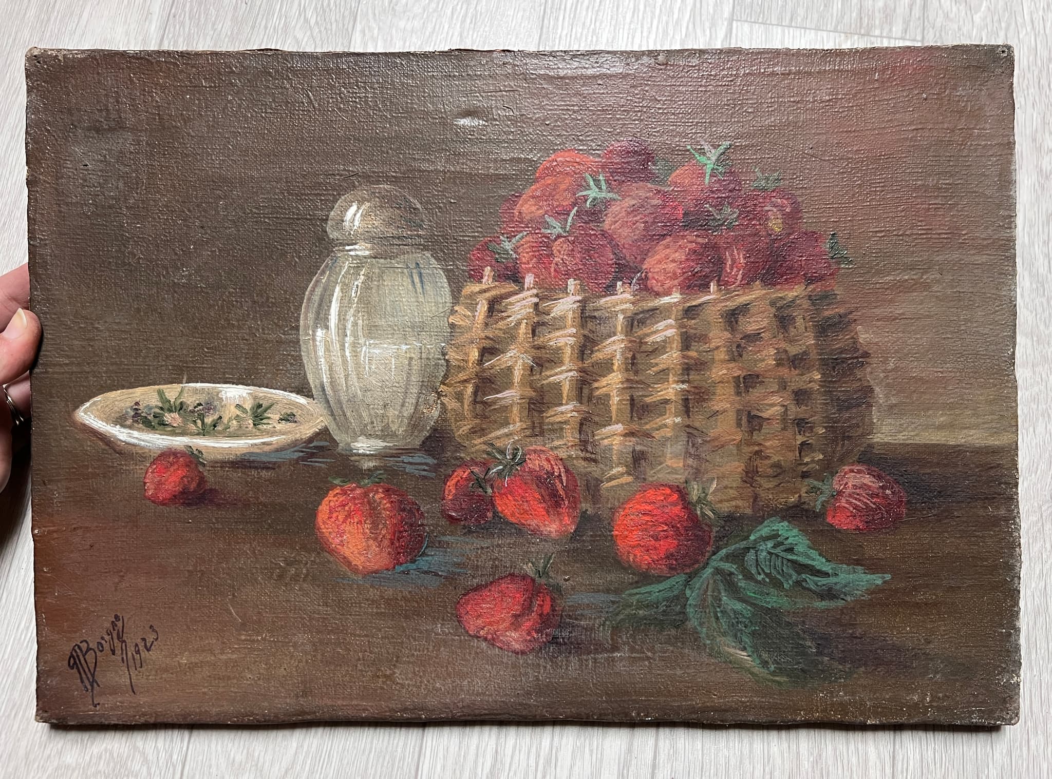 Painting Strawberries Still Life and Sugar Pot image 3