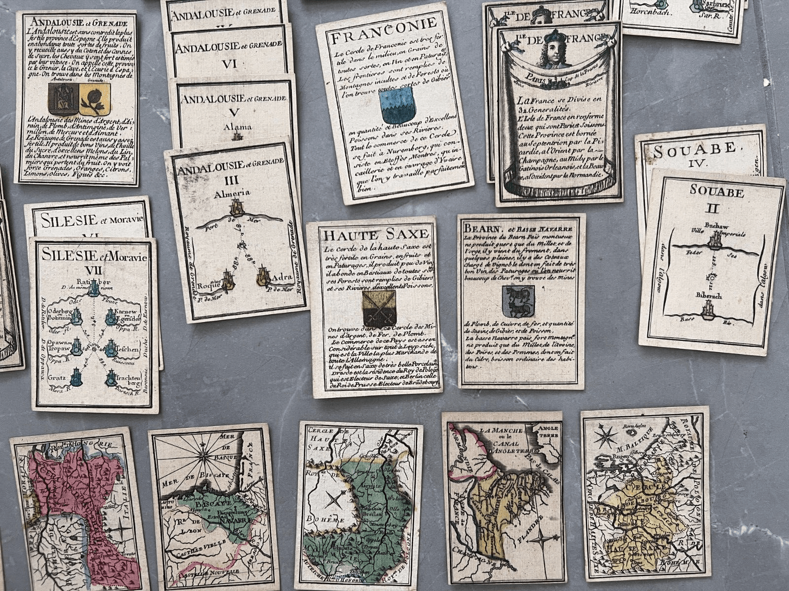 Antique Playing Card Original Geography Maps, Mitoire, Nicolas De Poilly 1751 image 3