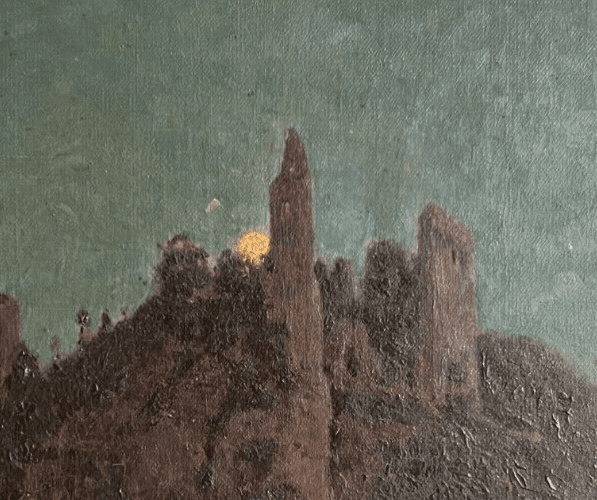 Antique Painting Original Landscape, Mountain Albert ALBERTIN (1847-1907) image 3