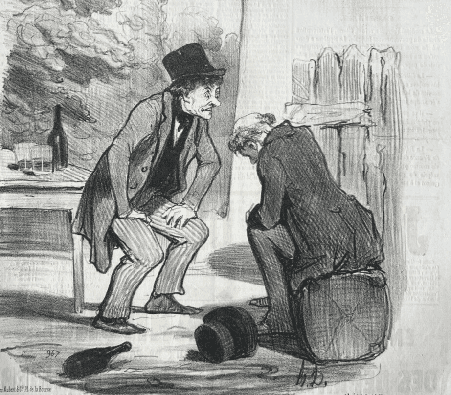Antique Print 19th century Daumier, Les bons bourgeois, Conversations image 5