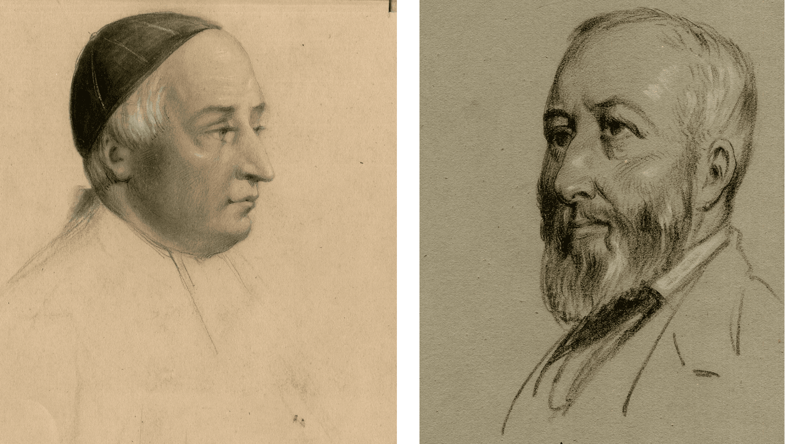 Drawing Portrait 19th century Religious Men