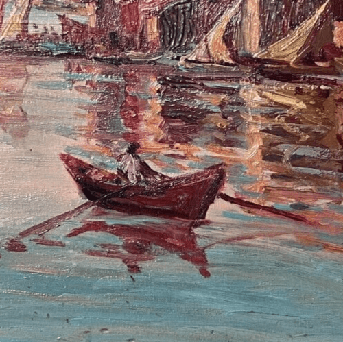 Antique Oil Original Painting signed Maritime Landscape, Seascape image 3