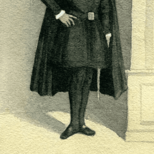 Vintage Drawing Original Man from the Church - Vatican image 3