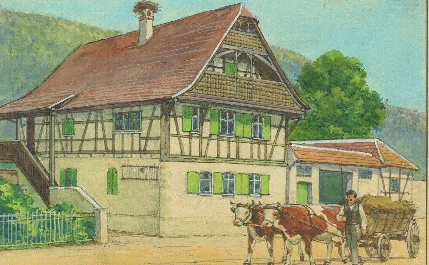 Drawing Gouache House Illustration image 1