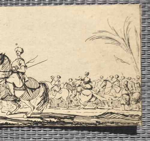 Antique Etching Original Horses, Landscape Philibert Benoît DELARUE (1718-1780) image 6