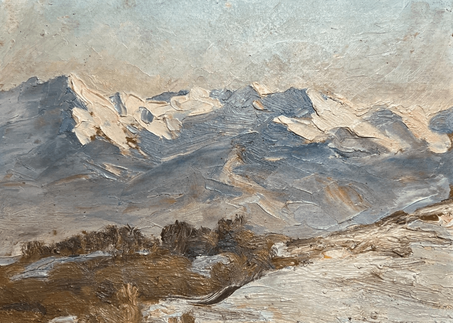 Antique Original Painting Mountain Landscape Marcel MERGIER (1884-1974)