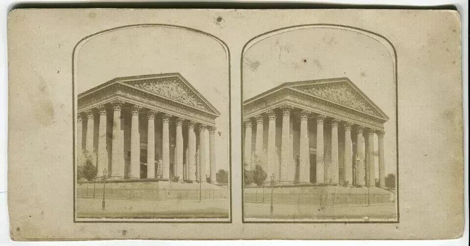 Vintage Photographs Stereoview Church Madeleine Paris - Lecocq-Frêné Albumen image 4