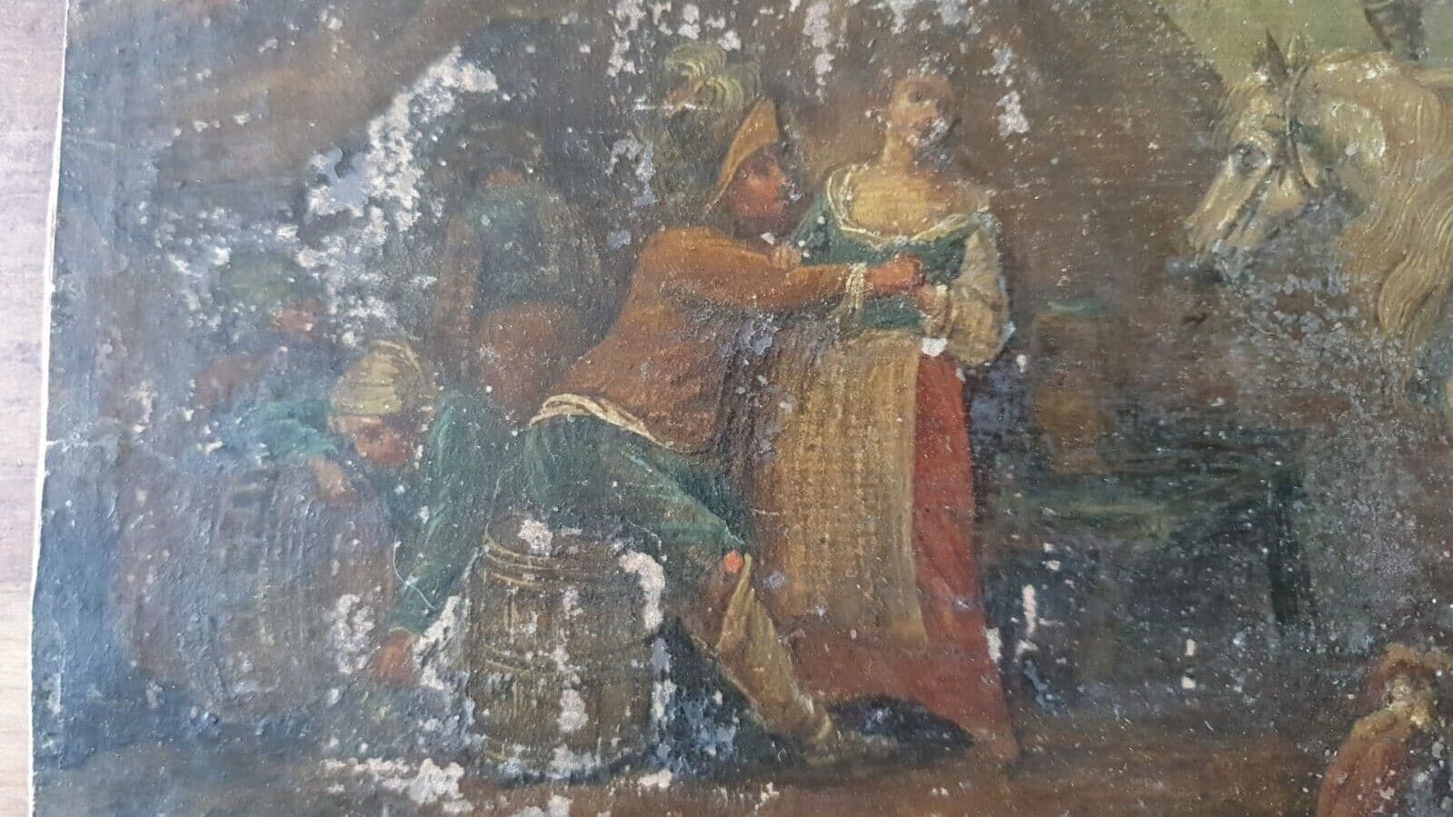 Antique Oil Painting Original around Charles PARROCEL c 1800 Artwork image 9