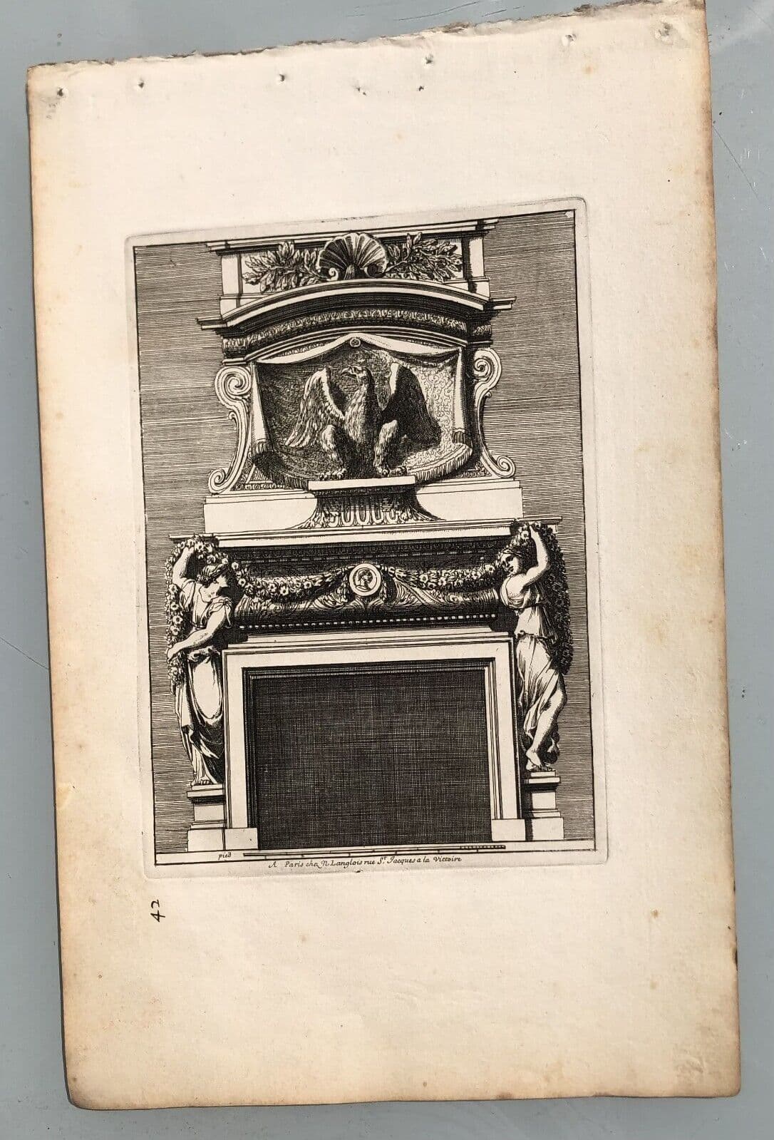 Vintage Etching Original Architecture Jean LEPAUTRE (1618-1682) x3 image 5