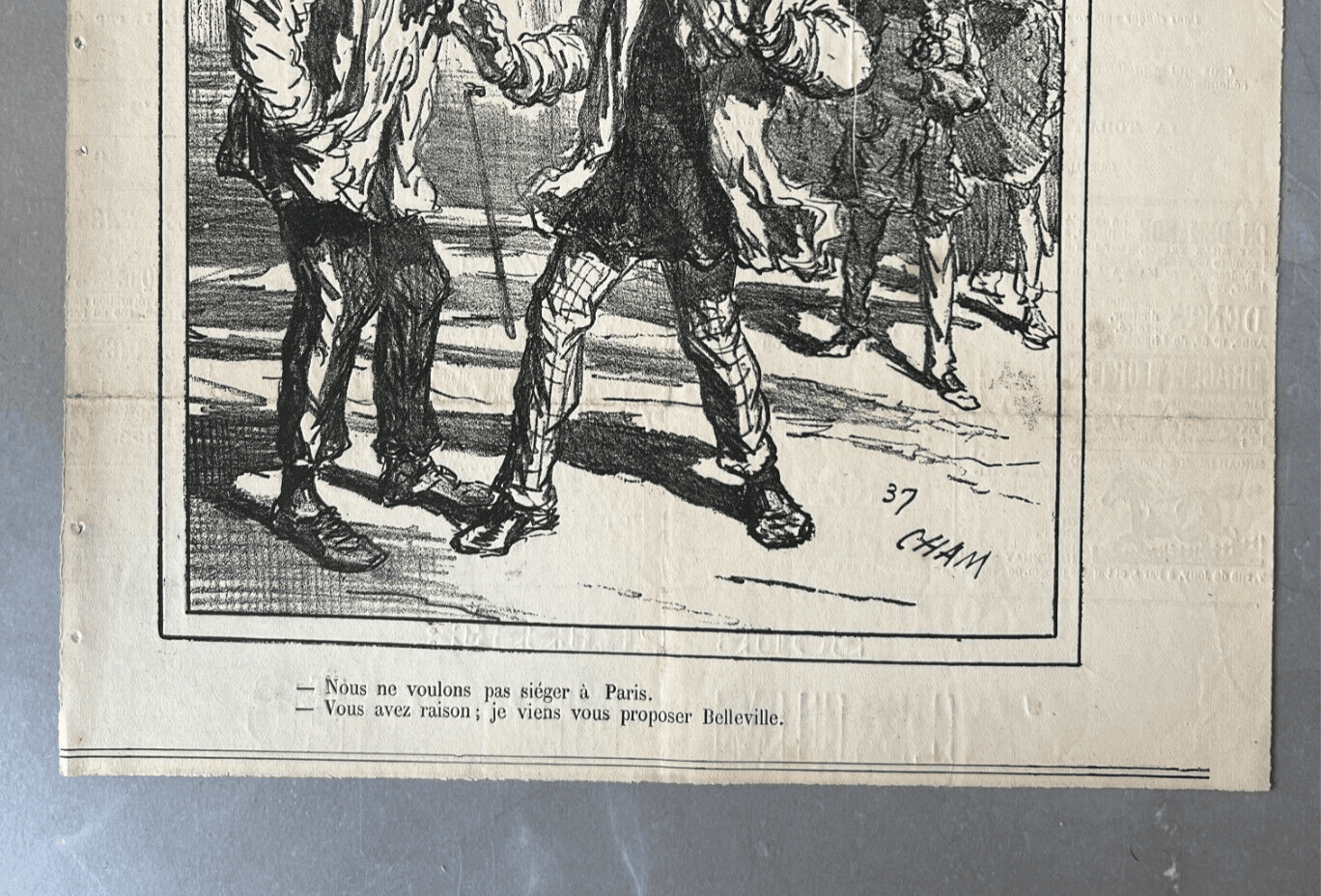 Antique Print 19th century Cham, Sieger Paris, Apres le Siege 1837 image 4