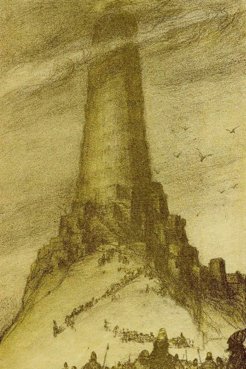 Lithography by Abel Pfeffermann PANN (1883-1963) Bible, Tower of Babel