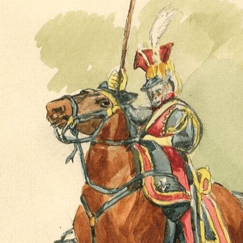 Vintage Original Drawing Illustration Knight Horse, Man signed image 2