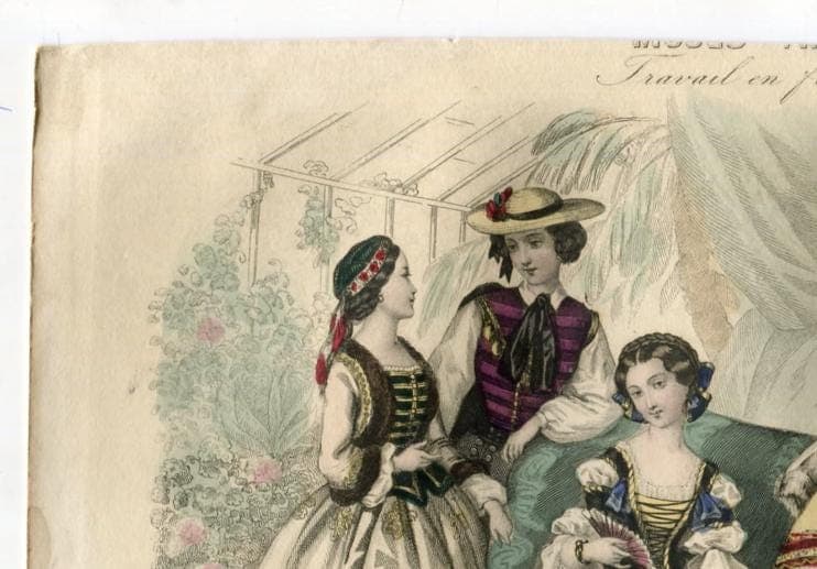 19th-Century French Fashion Illustration - Musée des Familles, model antique image 9