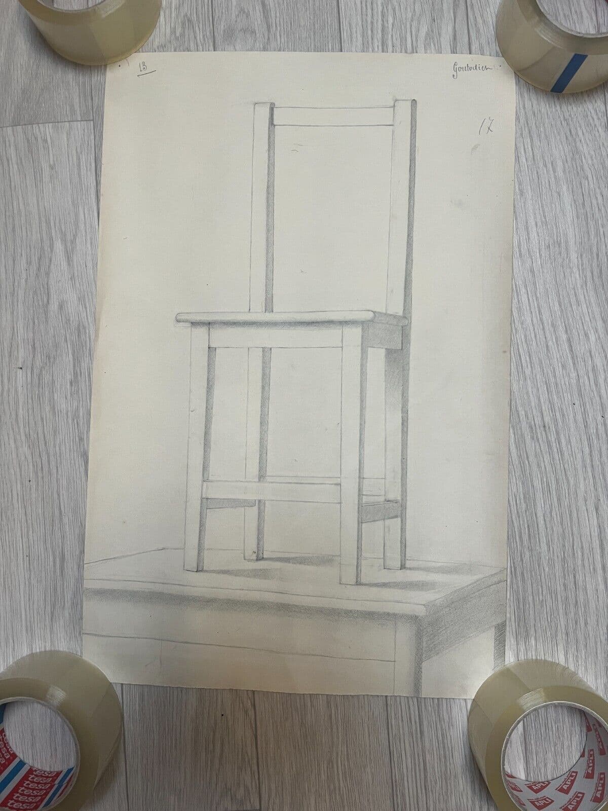 Antique Architecture Original Drawing Architecture, Chair, Sketch image 5