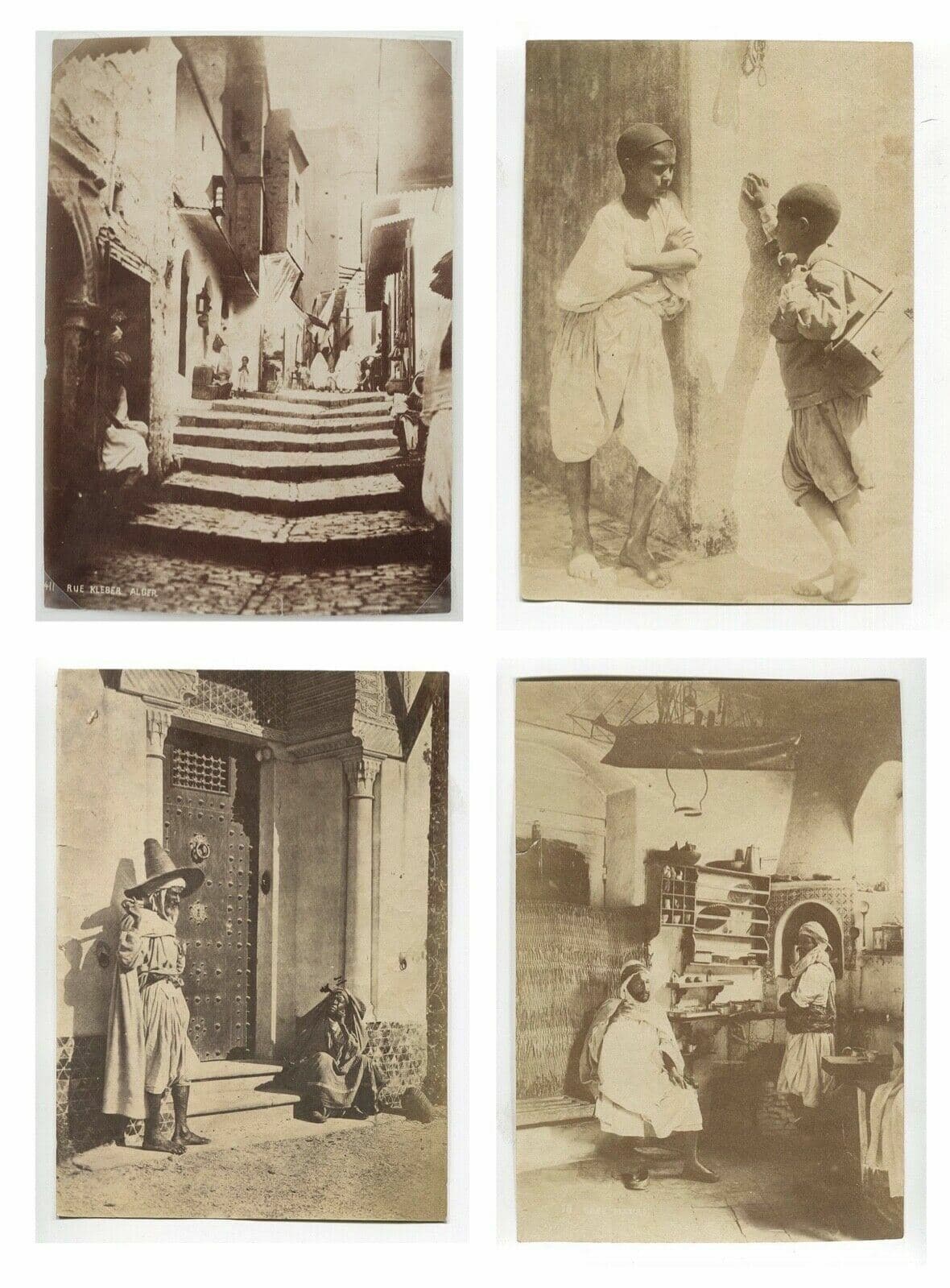 Vintage Photographs Leroux, Famin - People Tunisia Algeria Albumen c.1880 x4 image 2