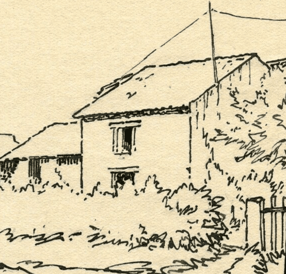 Vintage Ink Drawing Original signed Village in Ruines, Lorraine 1917 image 2