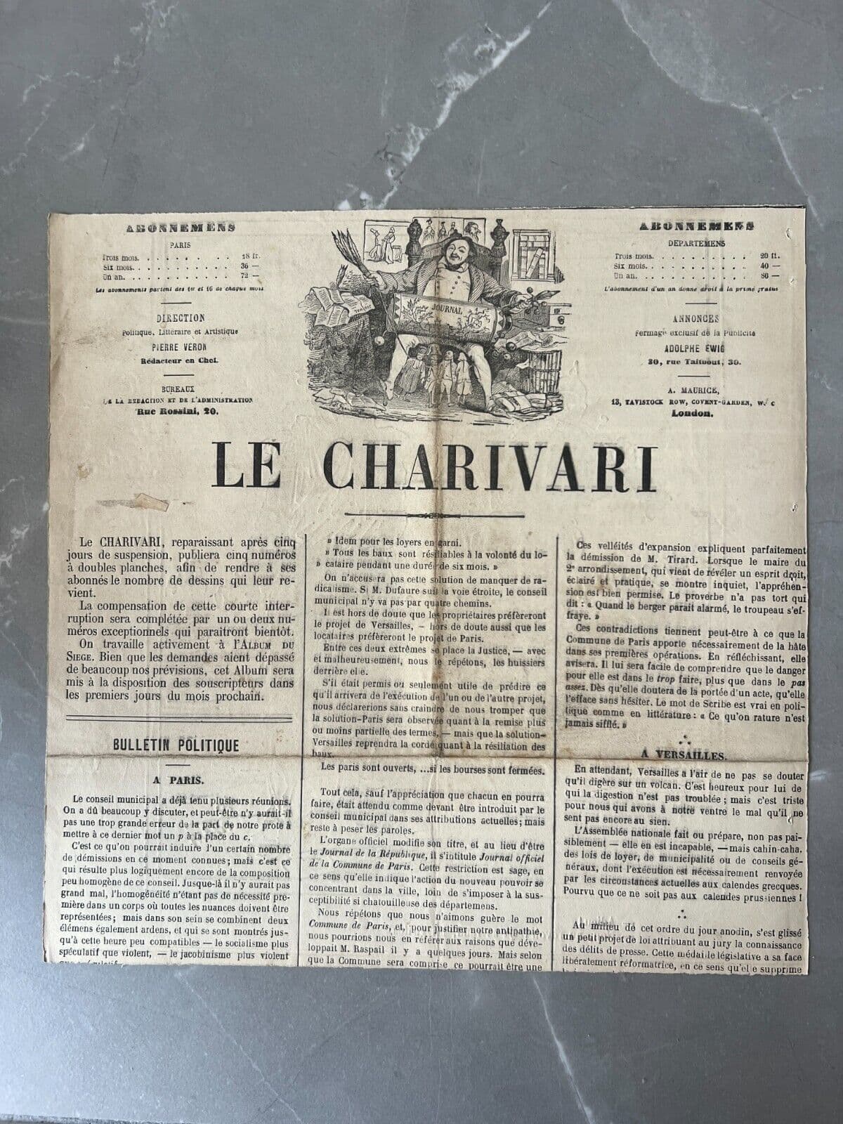 Antique Print 19th century Cham, Visites, Apres le Siege 1840 image 8