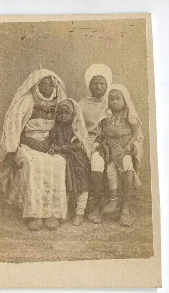 CDV Photographs Orientalist Portrait African Family, Tunis c. 1867 image 3